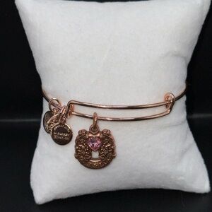 Alex and Ani Rose Gold Angel Wings Heart Charm Bangle Bracelet -